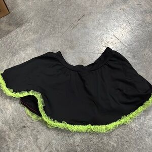 Black Skirt with Neon Green Trim